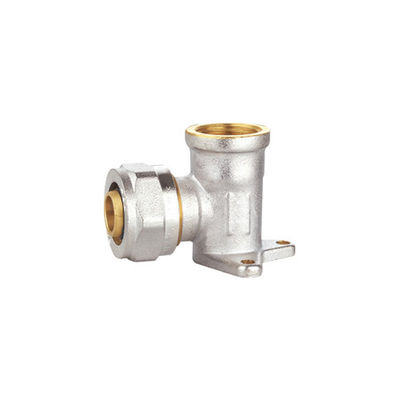 पीतल संपीड़न दीवार प्लेट कोहनी फिटिंग 16X1/2x16 26X16X26 PF5009